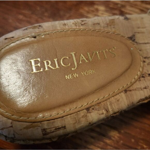 Eric Javits New York Woven Wedge Sandals Neutral Beige, Size 9.5 - Picture 9 of 11